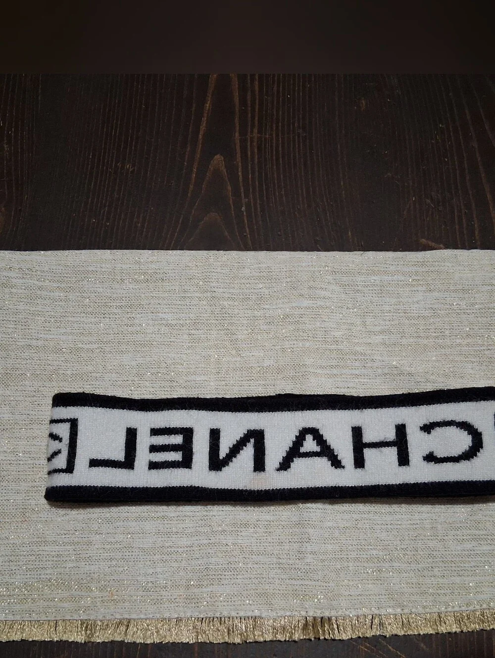 Chanel Black and White Branded Accent Band